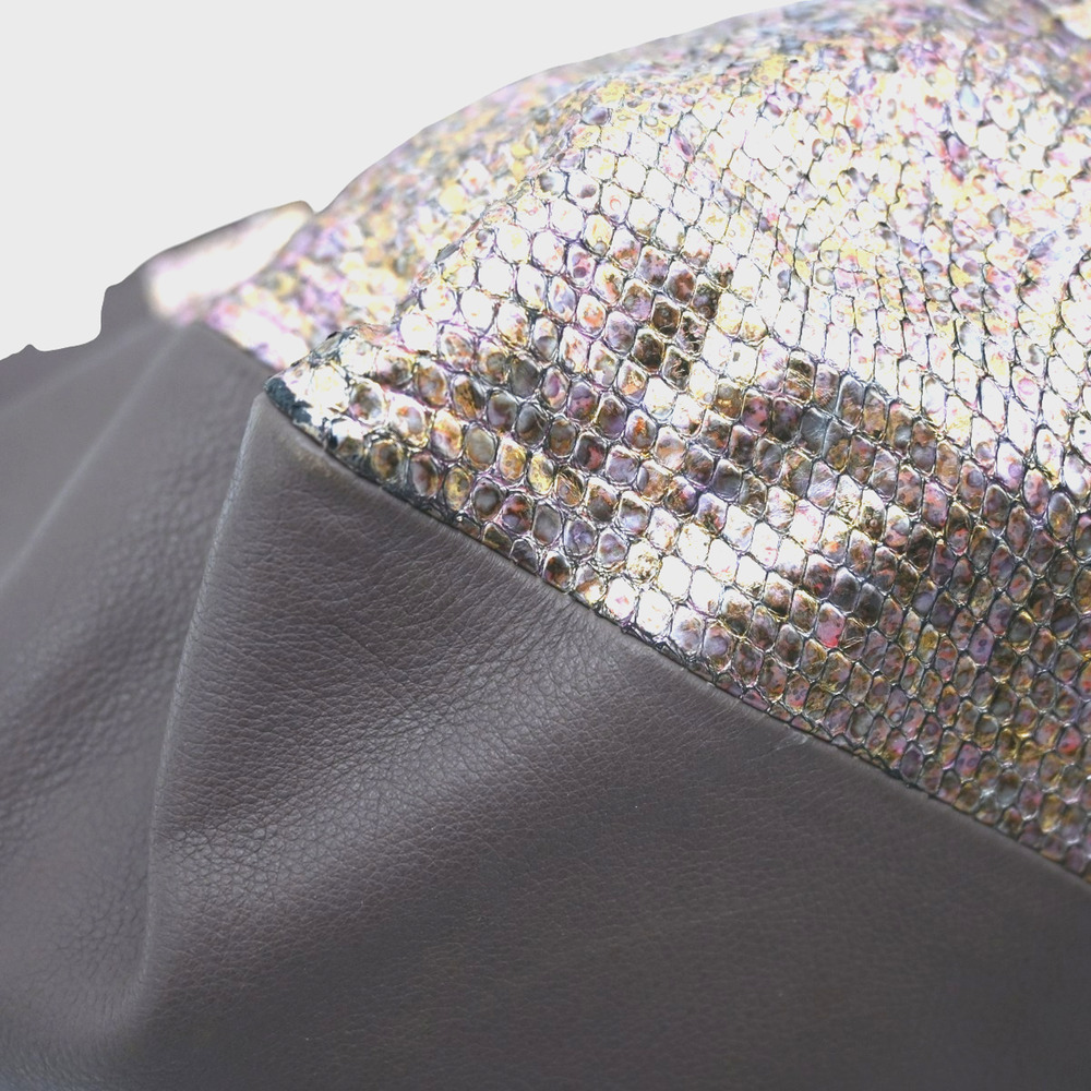 Pauric Sweeney Brown Metallic Python Leather Shou… - image 6